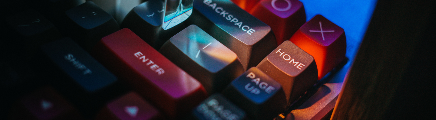 a computer keyboard with special keys